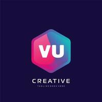 VU initial logo With Colorful template vector. vector