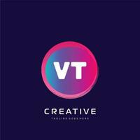 VT initial logo With Colorful template vector. vector