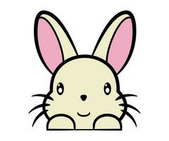 Happy bunny smiling cute character. vector cartoon illustration isolated on white background