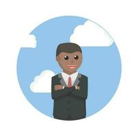 businessman african in circle frame design character on white background vector