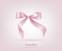 hermosa vector ilustración de un Rosa rosado arco con un nudo en un blanco antecedentes para aniversarios, cumpleaños, de la madre día, bodas y otro celebraciones Perfecto para saludo tarjetas, decoraciones