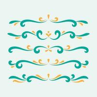 Set of ornamental filigree flourishes and dividers. Classical vintage elements, vector illustration