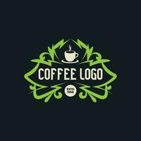 Coffee Shop Logo, Badge and Label Design Element. Cup, beans, cafe vintage style object. retro vector illustration.