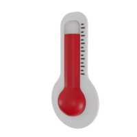 Thermometer 3D render illustration icon. Red thermometers measuring heat temperature. png