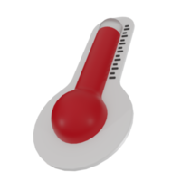 termometro 3d rendere illustrazione icona. rosso termometri misurazione calore temperatura. png