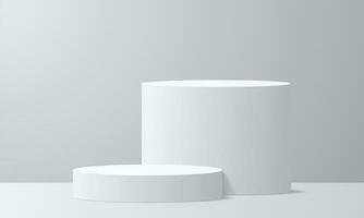 3d background products display podium. background vector 3d rendering with podium. stand to show cosmetic product on podium 3d. Stage showcase on pedestal display beige background studio