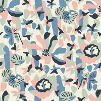 Vector doodle flower illustration seamless repeat pattern