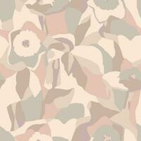 Vector flower with pastel color illustration seamless repeat pattern