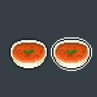 tomato soup in pixel art style vector