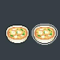 miso soup in pixel art style vector