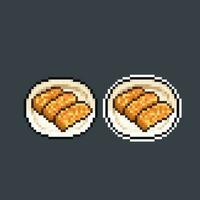 a nugget in pixel art style vector