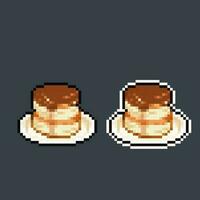 pancake in pixel art style vector