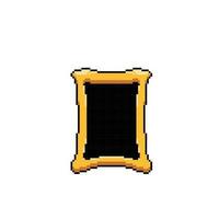 blank golden frame in pixel art style vector