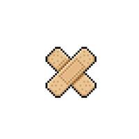 crossed bandage in pixel art style vector