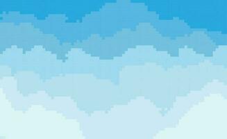 blue sky background in pixel art style vector