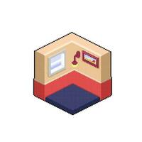 empty isometric room in pixel art style vector