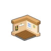 empty isometric room in pixel art style vector