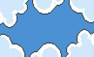 cloud background in pixel art style vector