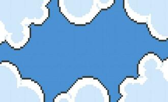 cloud background in pixel art style vector