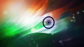 Indian Tricolor flag background for independence day. Greeting card design template, photo