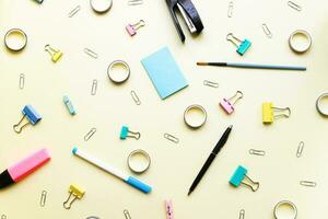 Back to school flat lay stationery photo