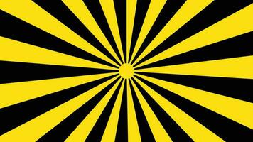 Vector yellow sunburst lines background, abstract vector black lines background