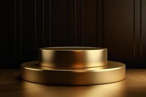 Luxury gold podium backgrounds stage for product presentation display photo