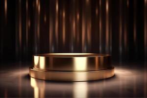 Luxury gold podium backgrounds stage for product presentation display photo