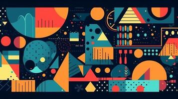 Abstract background with geometric elements and memphis style. photo