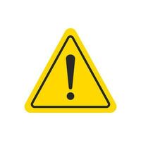 Yellow Warning Triangle Exclamation Mark Sign Isolated Vector Icon Illustration