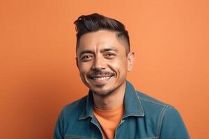 a man on solid color background with a Smile facial expression photo