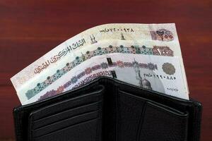 Egyptian money - Pounds in the black wallet photo