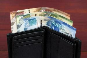 Kenyan Shillings in the black wallet photo