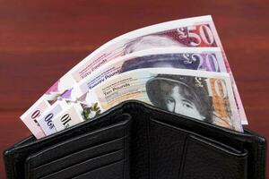 Scottish money - Pound in the black wallet photo