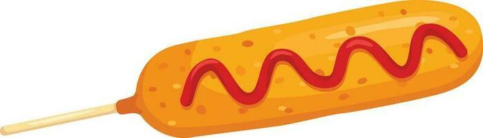 Fast food meal with ketchup on stick vector