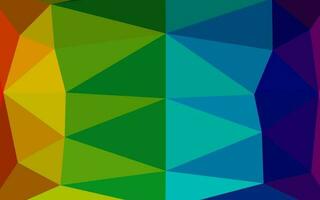 Dark Multicolor, Rainbow vector polygon abstract background.