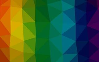 Dark Multicolor, Rainbow vector polygon abstract backdrop.