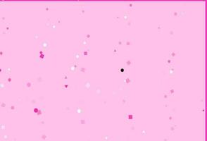 Light Pink vector background with triangles, circles, cubes.