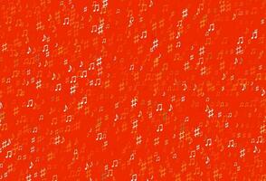 Light Orange vector background with music symbols.