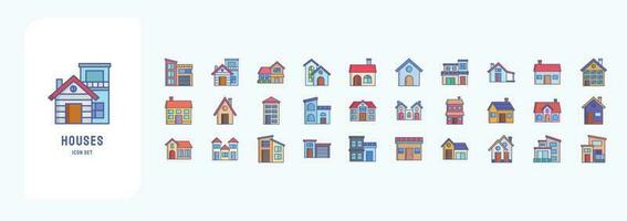 hogar y casas, incluso íconos me gusta edificio, real bienes, arquitectura y más vector