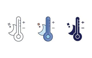 noche temperatura vector icono