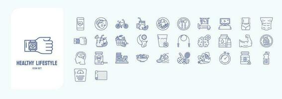 Healthy Lifestyle, including icons like Breakfast, Cycle, Diet meal, Diet and more vector