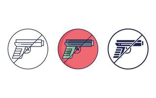 prohibición pistola vector icono