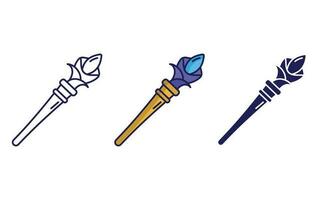 Mage stick vector icon