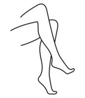 vector elegante dibujo de hembra piernas. silueta de hembra sexy piernas en moderno uno línea estilo. diseño elemento para productos cosméticos publicidad, carteles, pared arte, pegatinas