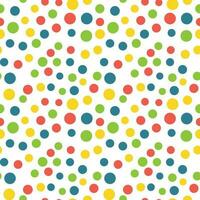Seamless pattern with colorful polka dots. Confetti on a white background. Festive background, textile, packaging, vector