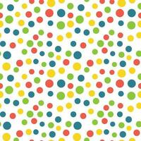 Seamless pattern with colorful polka dots. Confetti on a white background. Festive background, textile, packaging, vector