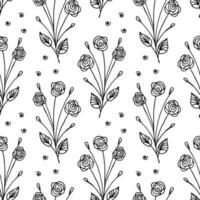 Seamless pattern, hand drawn outline flowers, pastel colors. Textile, design for pastel linen, background, vector