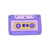 Retro cassette tape for audio player. Vector