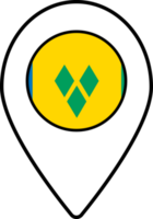 Saint Vincent and the Grenadines flag map pin navigation icon. png